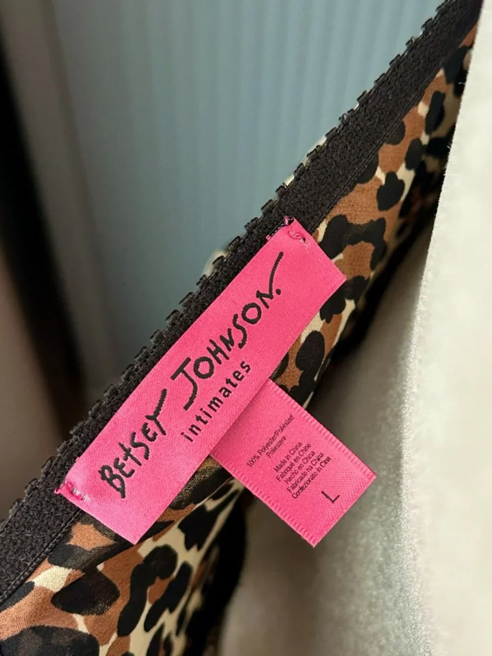 🎀 Vintage Betsey Johnson Y2K Leopard Print Lace Tiered Babydoll Dress - Picture 6 of 6
